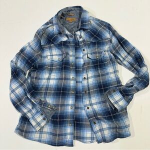 JACHS Girlfriend Blue Patterned Shirt